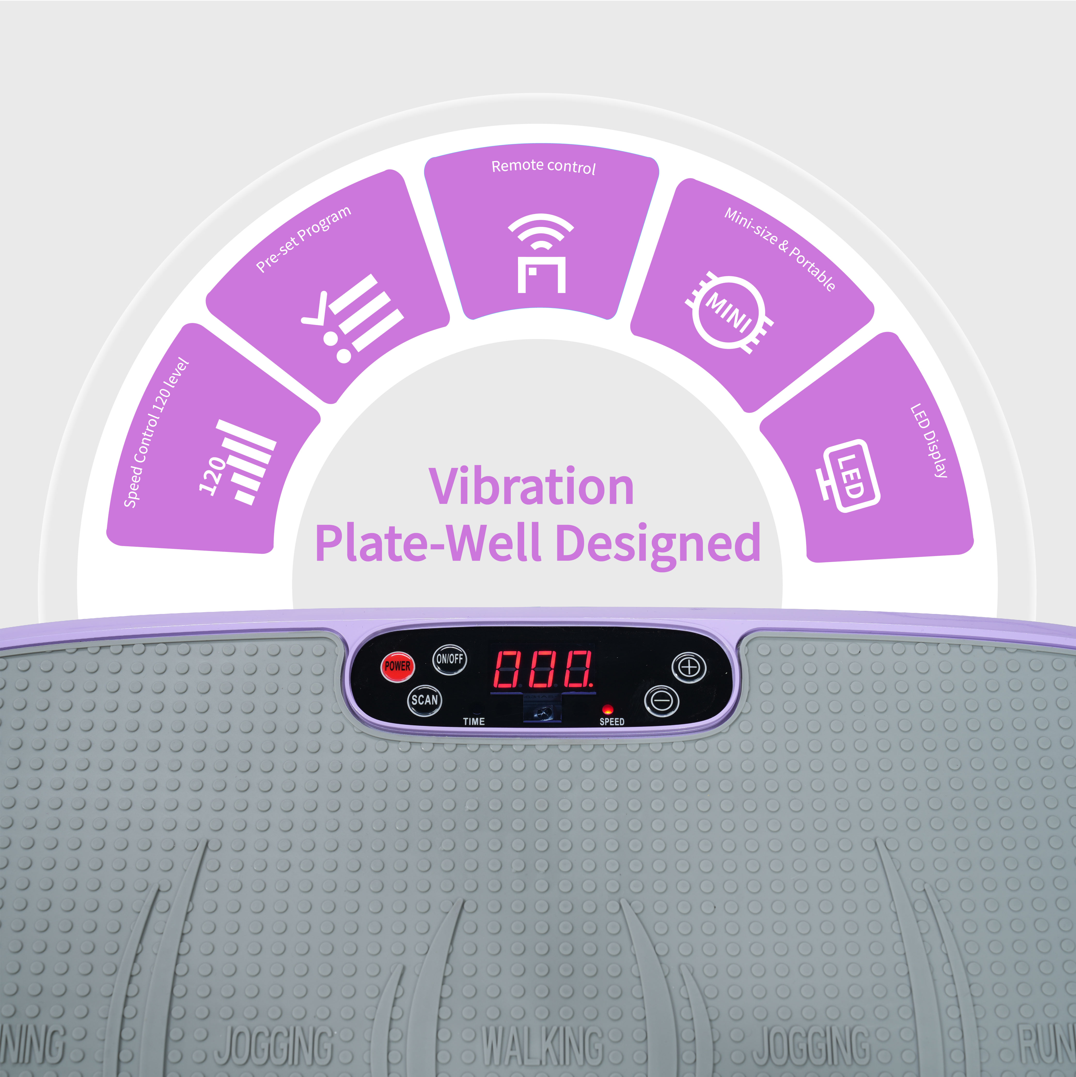 Vibration Plate Fitness Platform, Whole Body Exercise Machine For Lymphatic Drainage, Shaking Workout Board With 120 Speed Levels, Fat Burner And Weight Loss Equipment For Men And Women._voghion.com